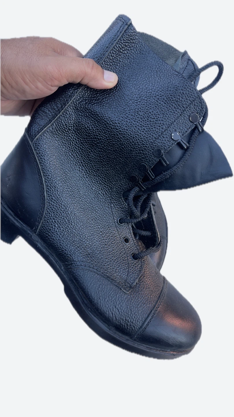 Black Leather Work Boots - Size 9 - photo 3