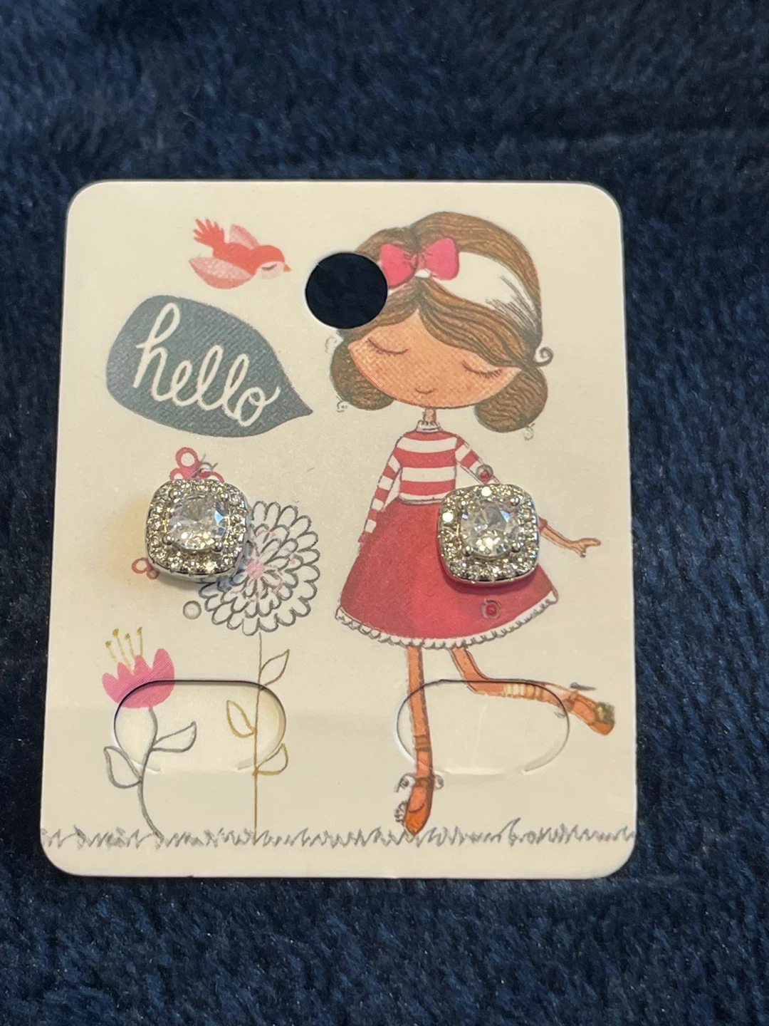 Stud Earrings - New Silver 925