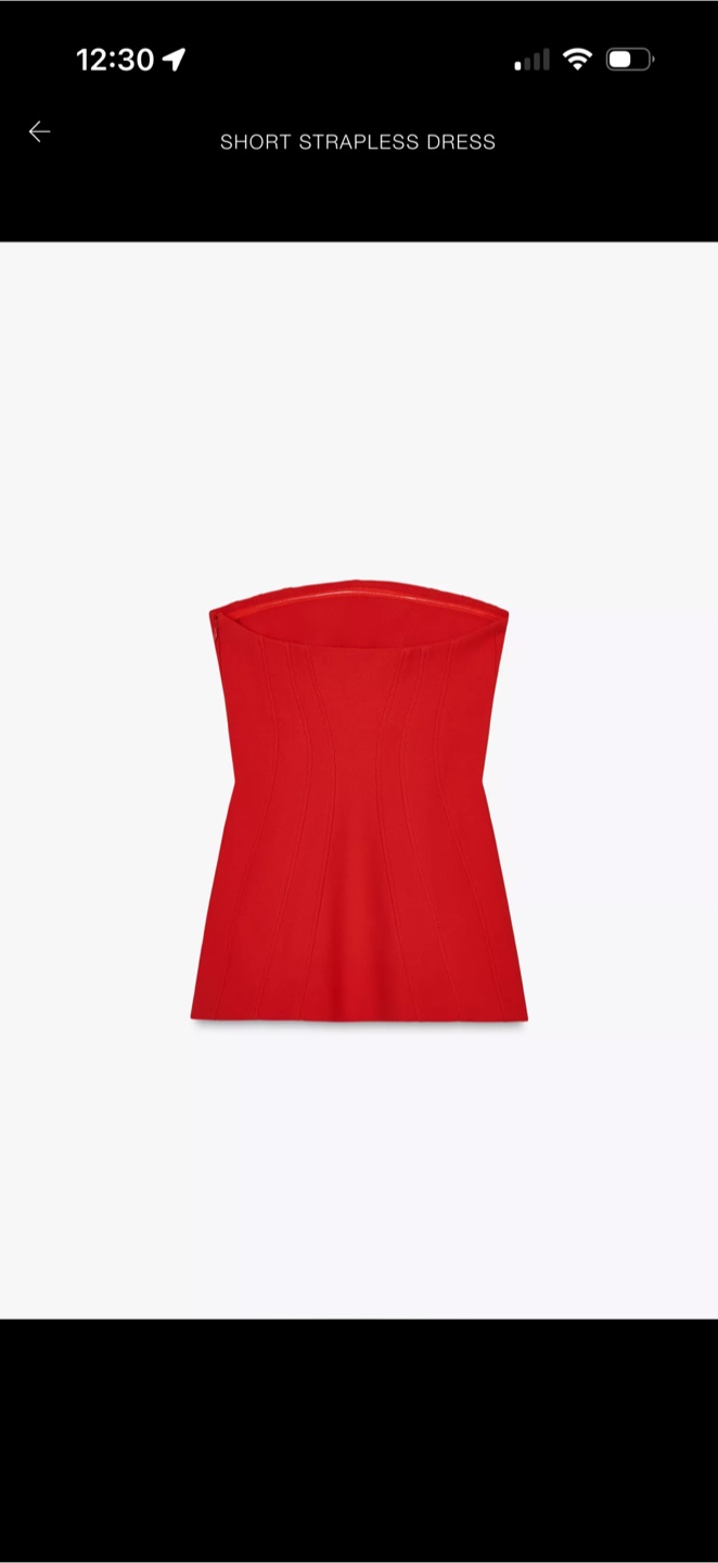 Zara Red Strapless Mini Dress
