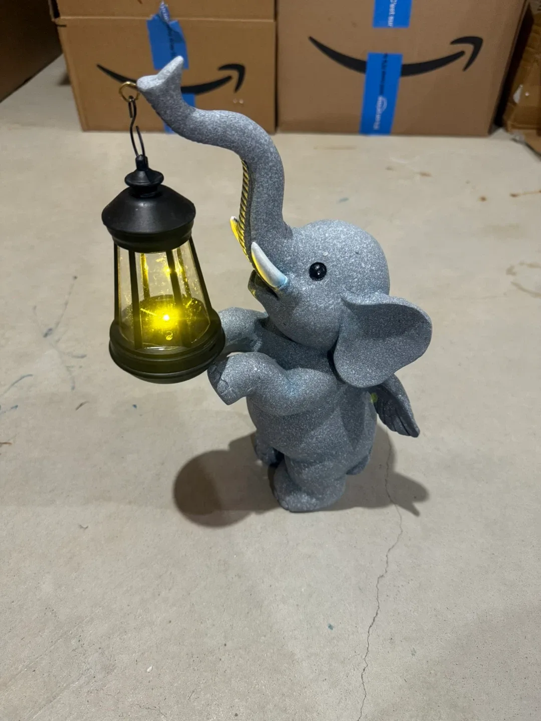 New in box! Solar Garden 12” Elephant Decor with Light thumbnail