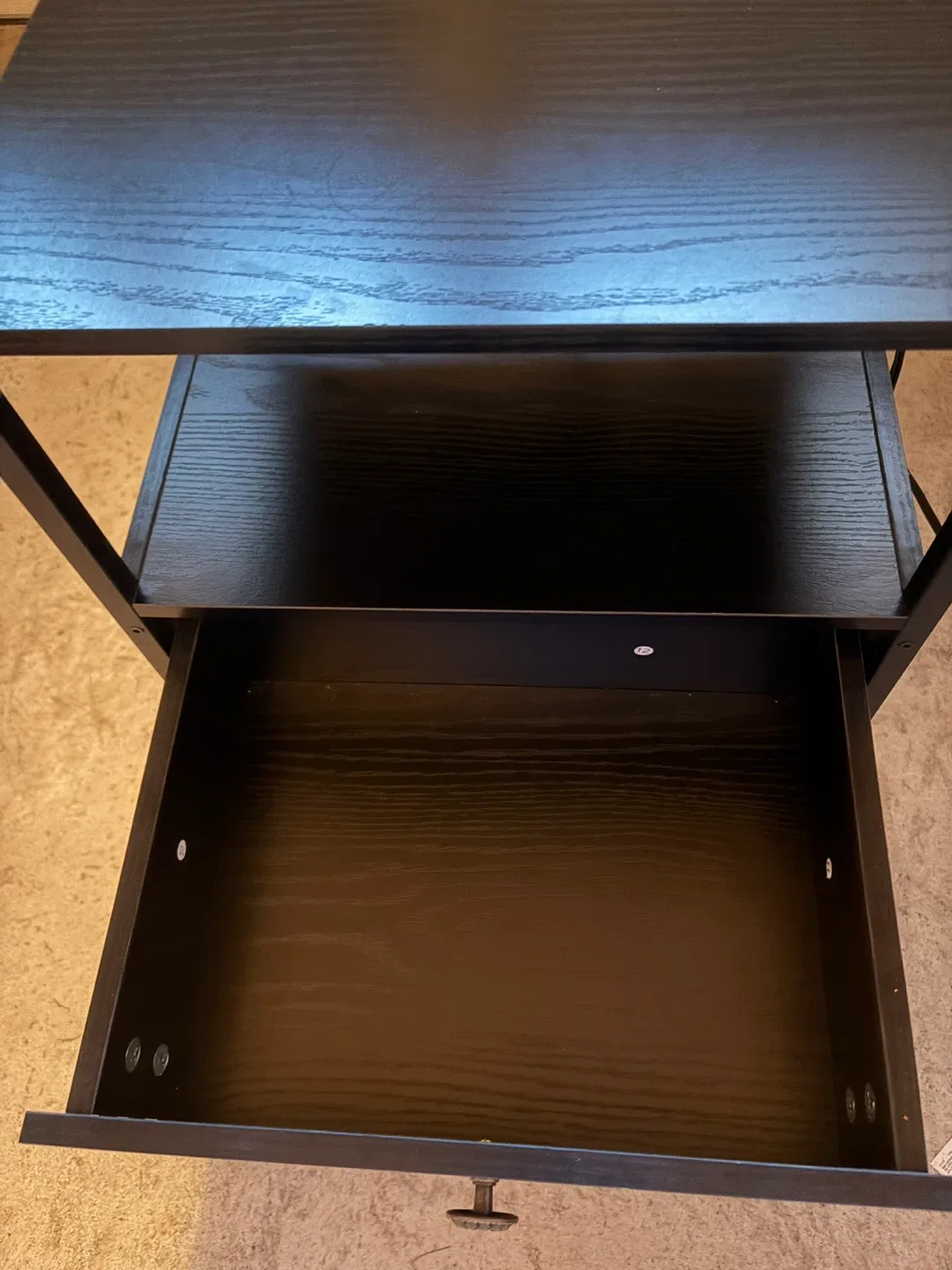 Black End Table with USB & Outlets image indicator(2)