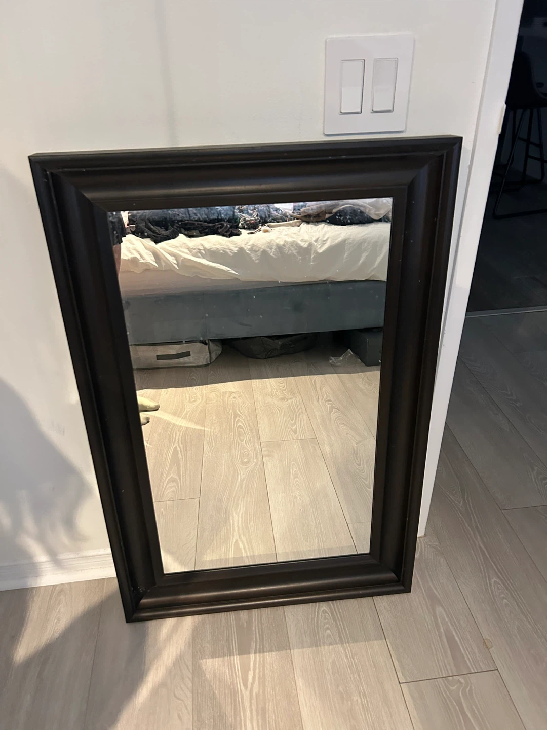 Dark Brown Wooden Framed Mirror