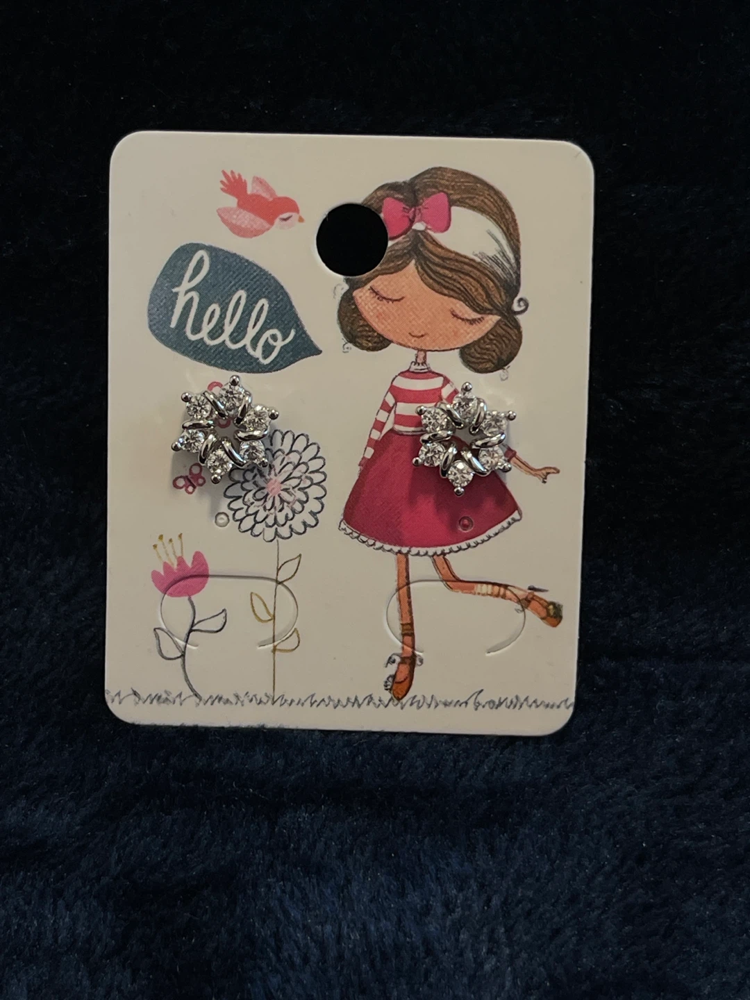 Silver 925  Flower Earrings