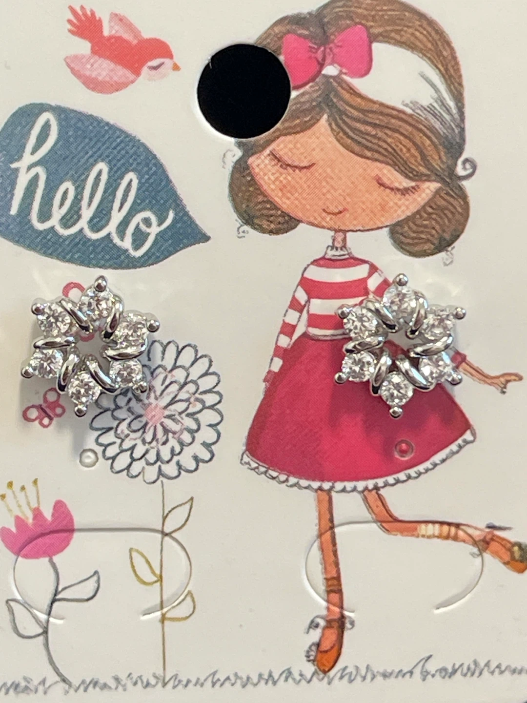 Silver 925  Flower Earrings - photo 2