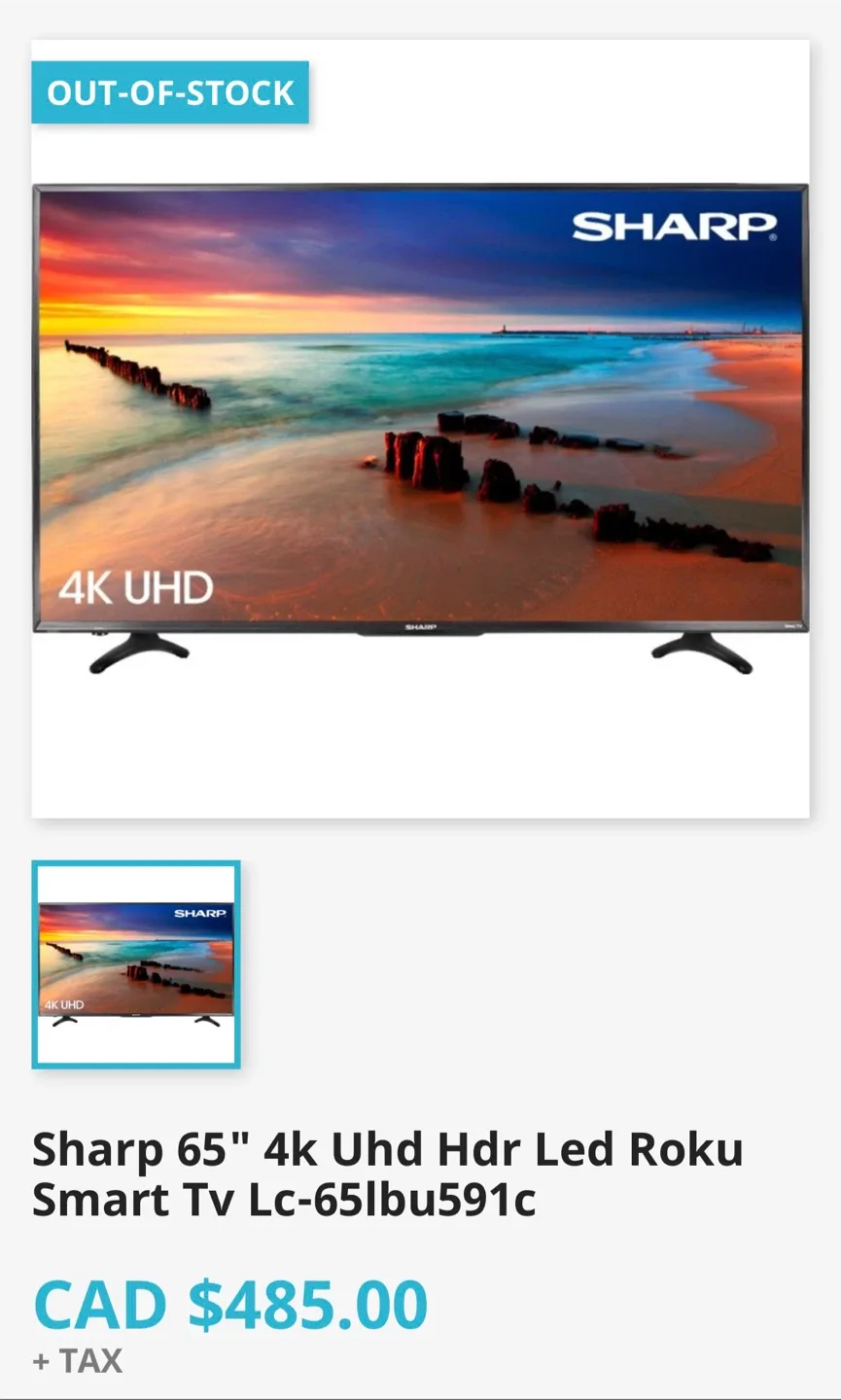 [Moving Sale] 65’ Sharp TV with Roku image indicator(2)