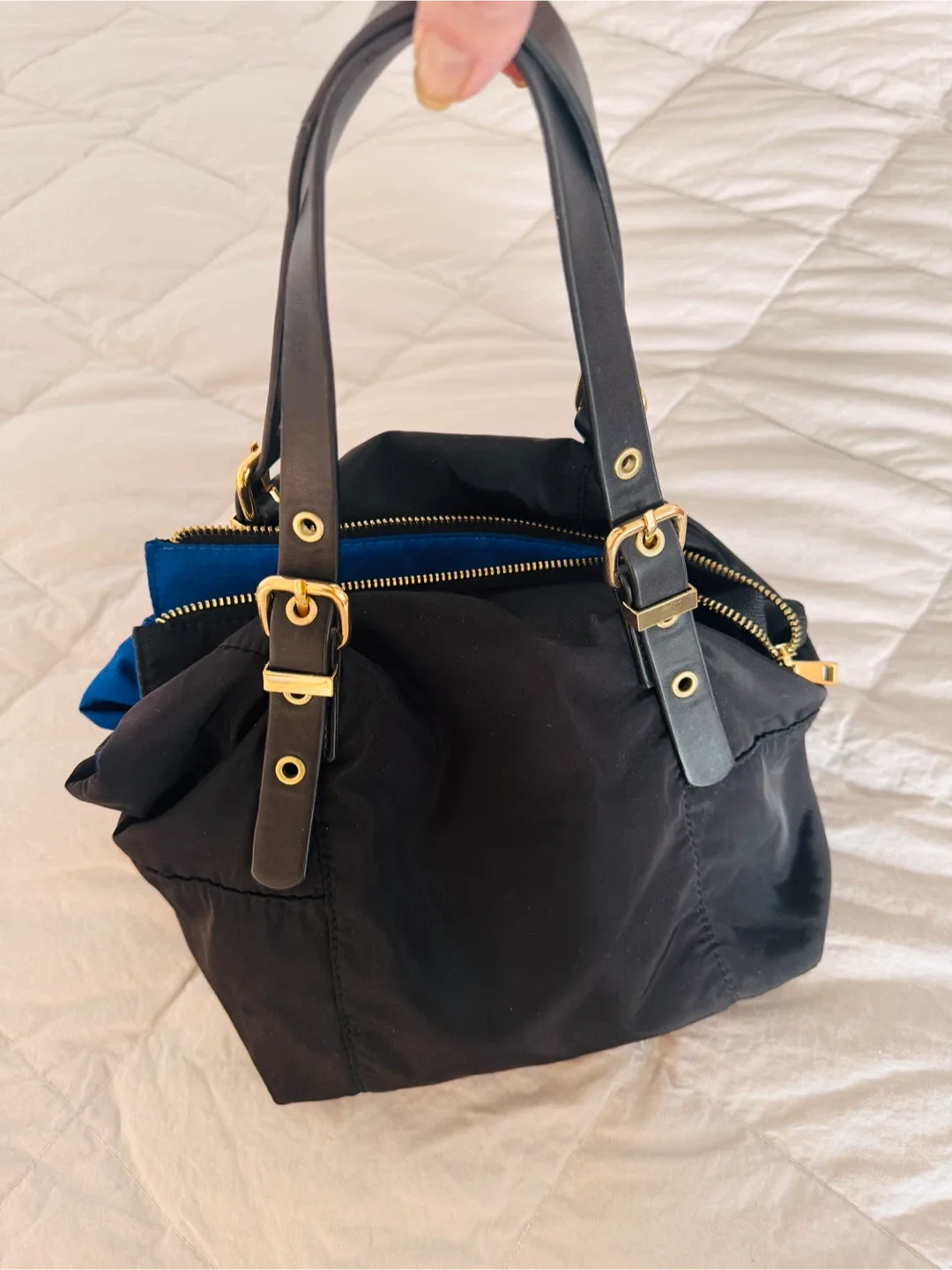 Zara nylon/leather Hand/crossbody bag thumbnail