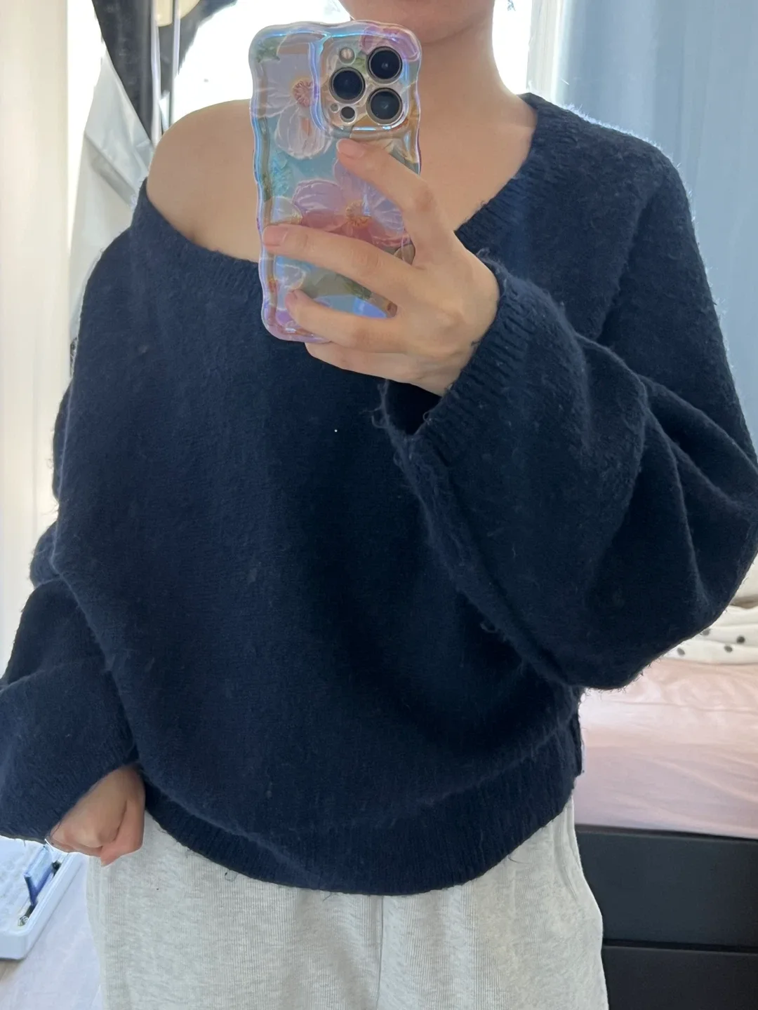 Navy Blue Knit Sweater image indicator(2)