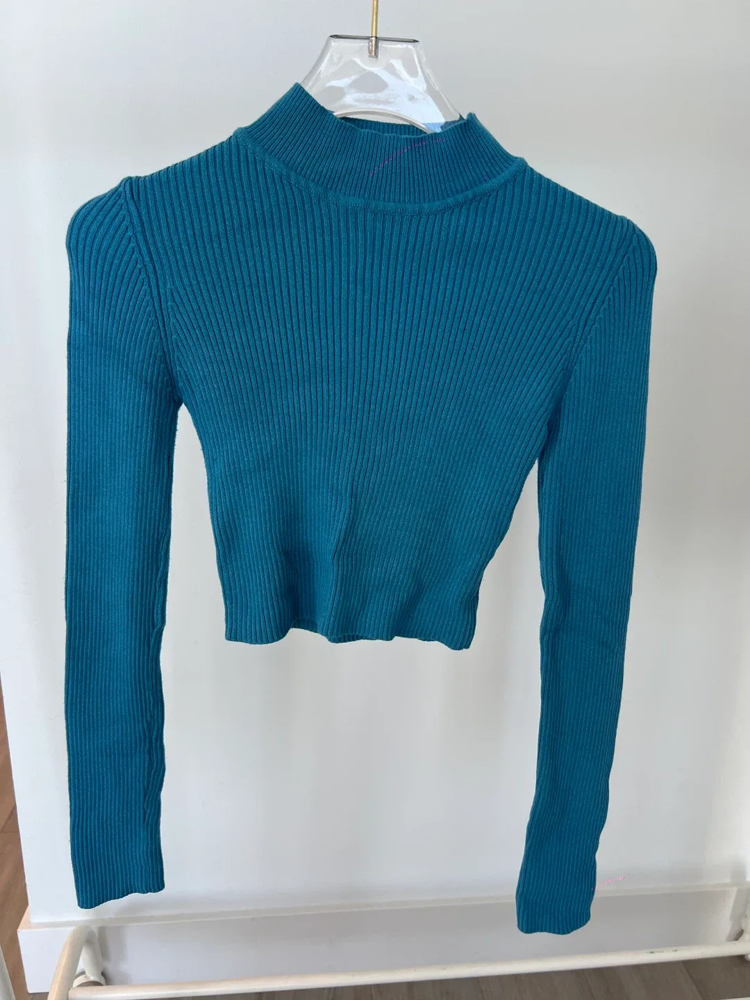 Rouge Teal Ribbed Long Sleeve Top thumbnail