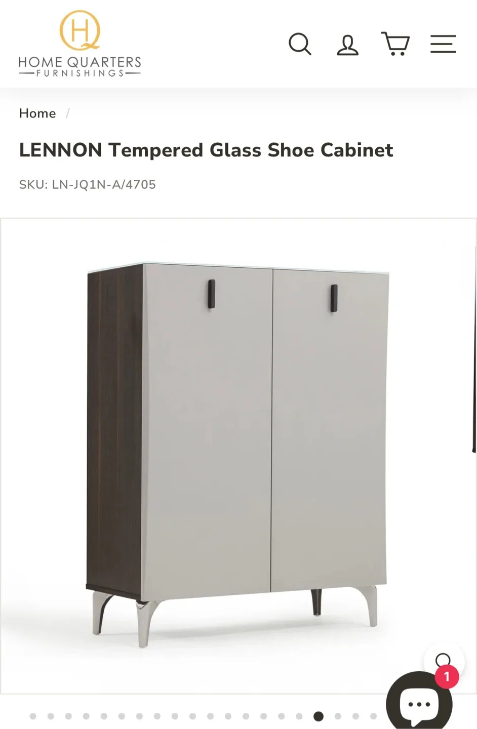 Home Quarters Lennon Tempered Glass Shoe Cabinet image indicator(3)