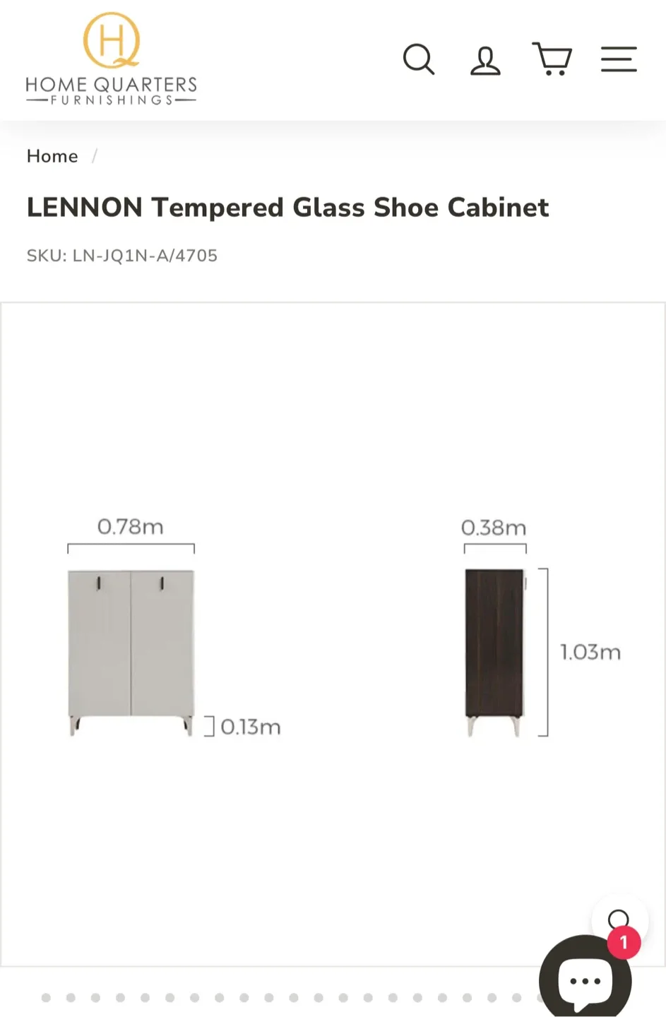 Home Quarters Lennon Tempered Glass Shoe Cabinet image indicator(4)