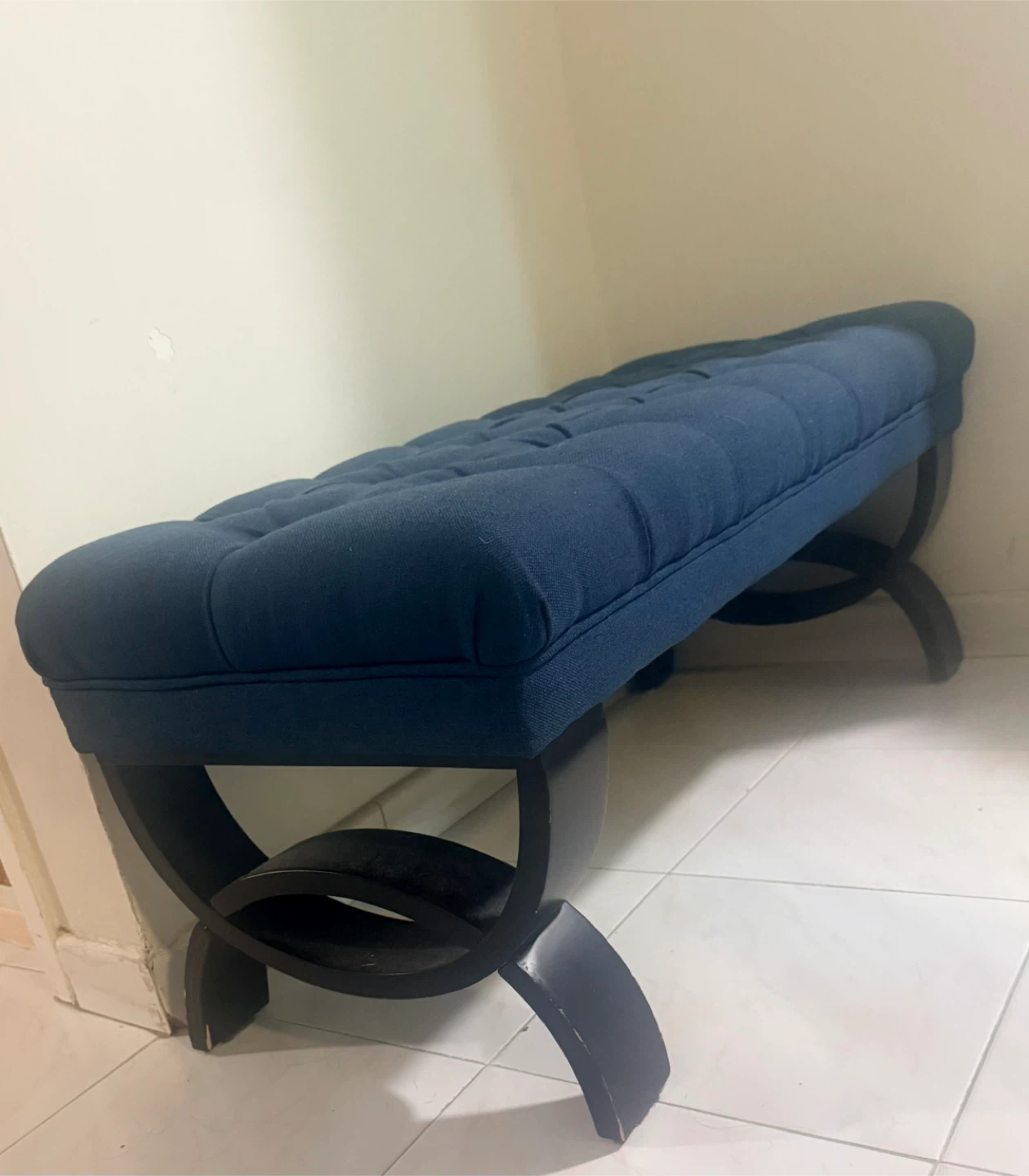 Scarlett Upholstered Tufted Bench - Blue - photo 2