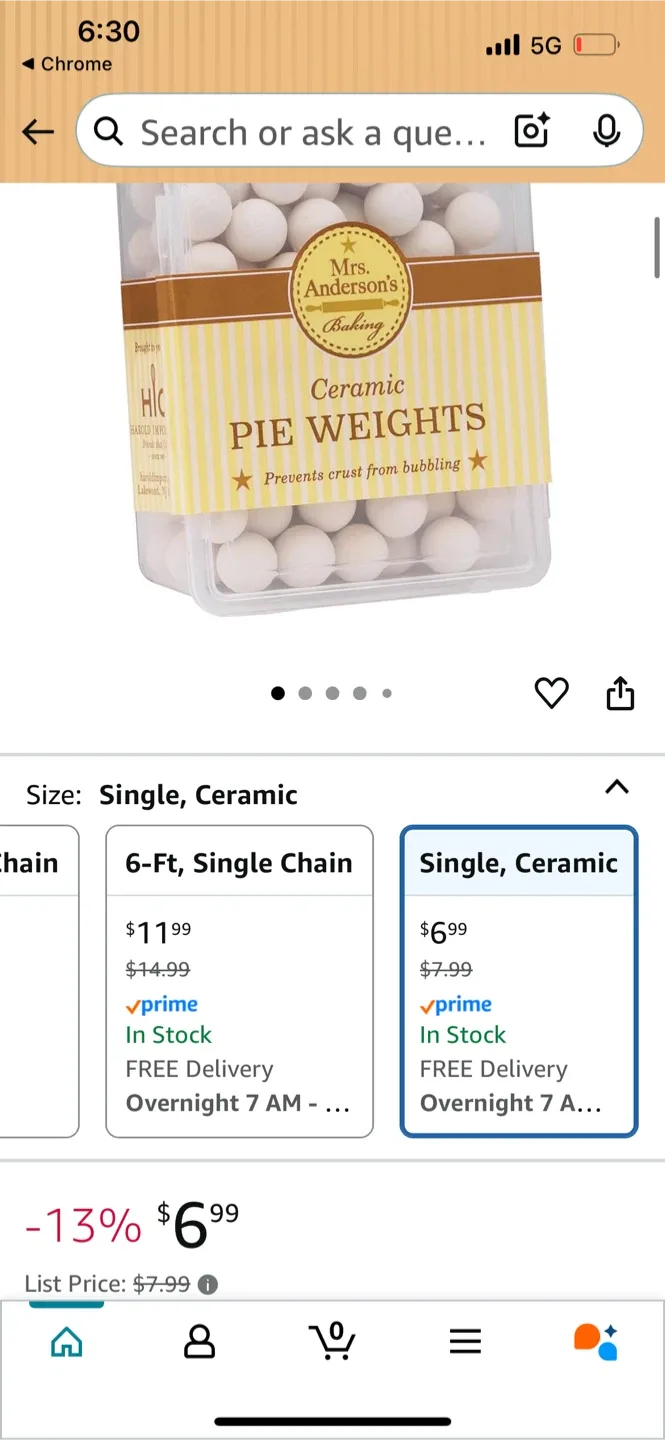 Mrs. Anderson's Baking Ceramic Pie Weights image indicator(4)