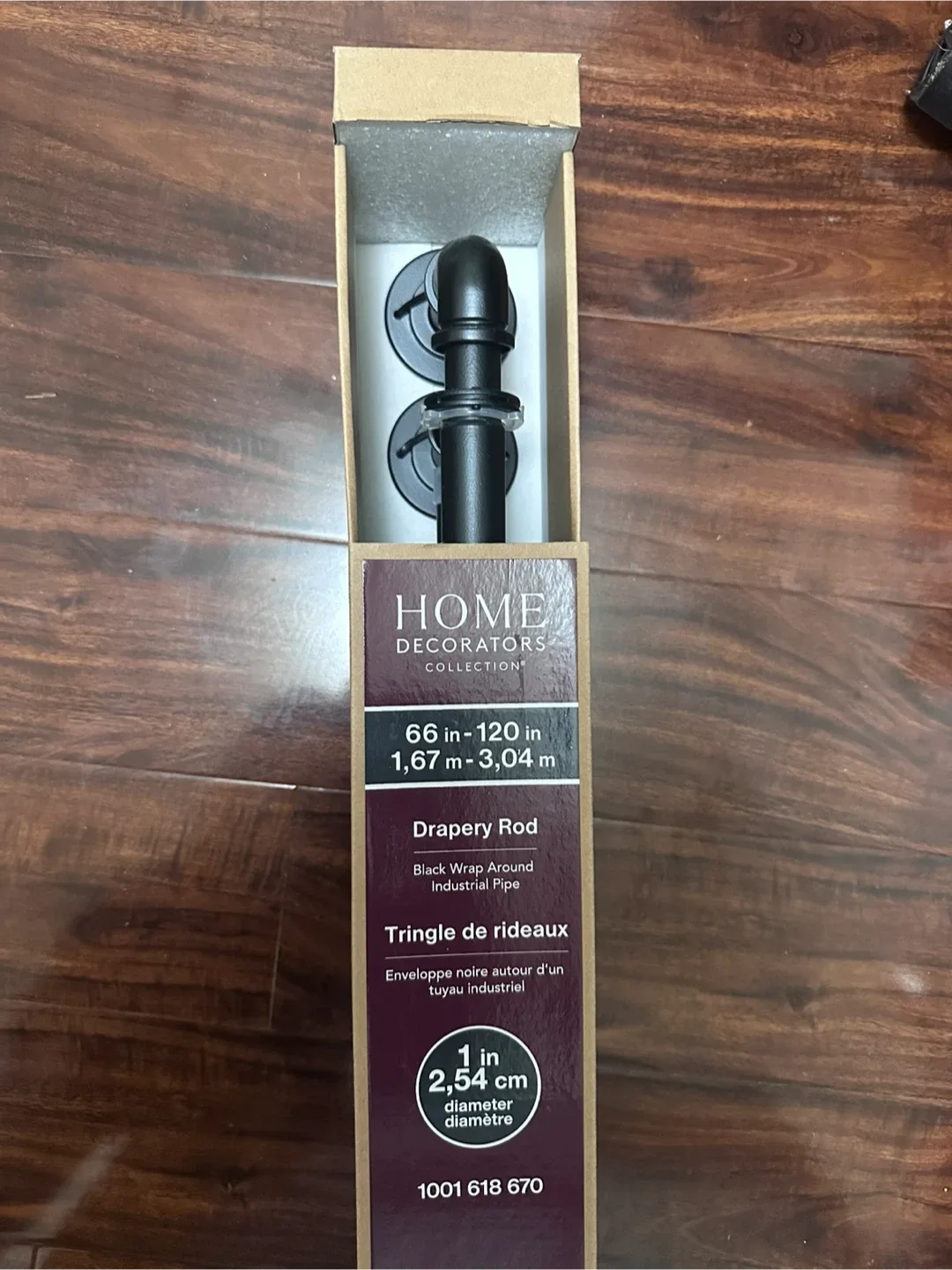 Home Decorators Collection Drapery Rod, 66-120 in, Black thumbnail
