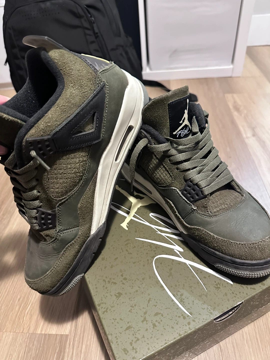 Air Jordan 4 Retro Olive Canvas, Size 9.5