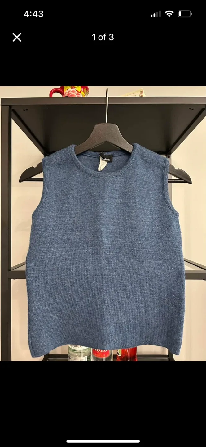 Vintage Blue Sweater Vest - Size XS/S thumbnail