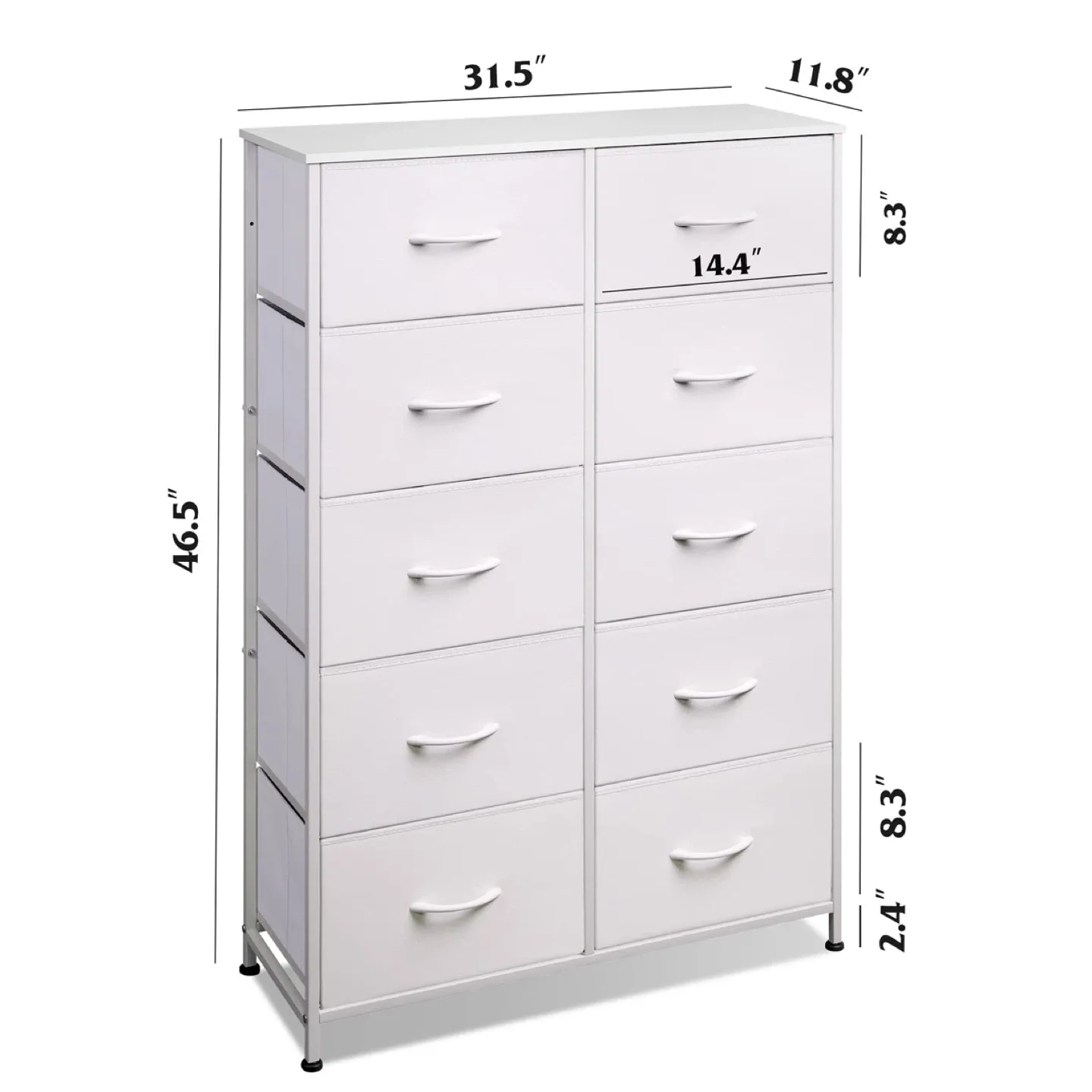 WLIVE Fabric Dresser for Bedroom with 10 Drawers image indicator(3)