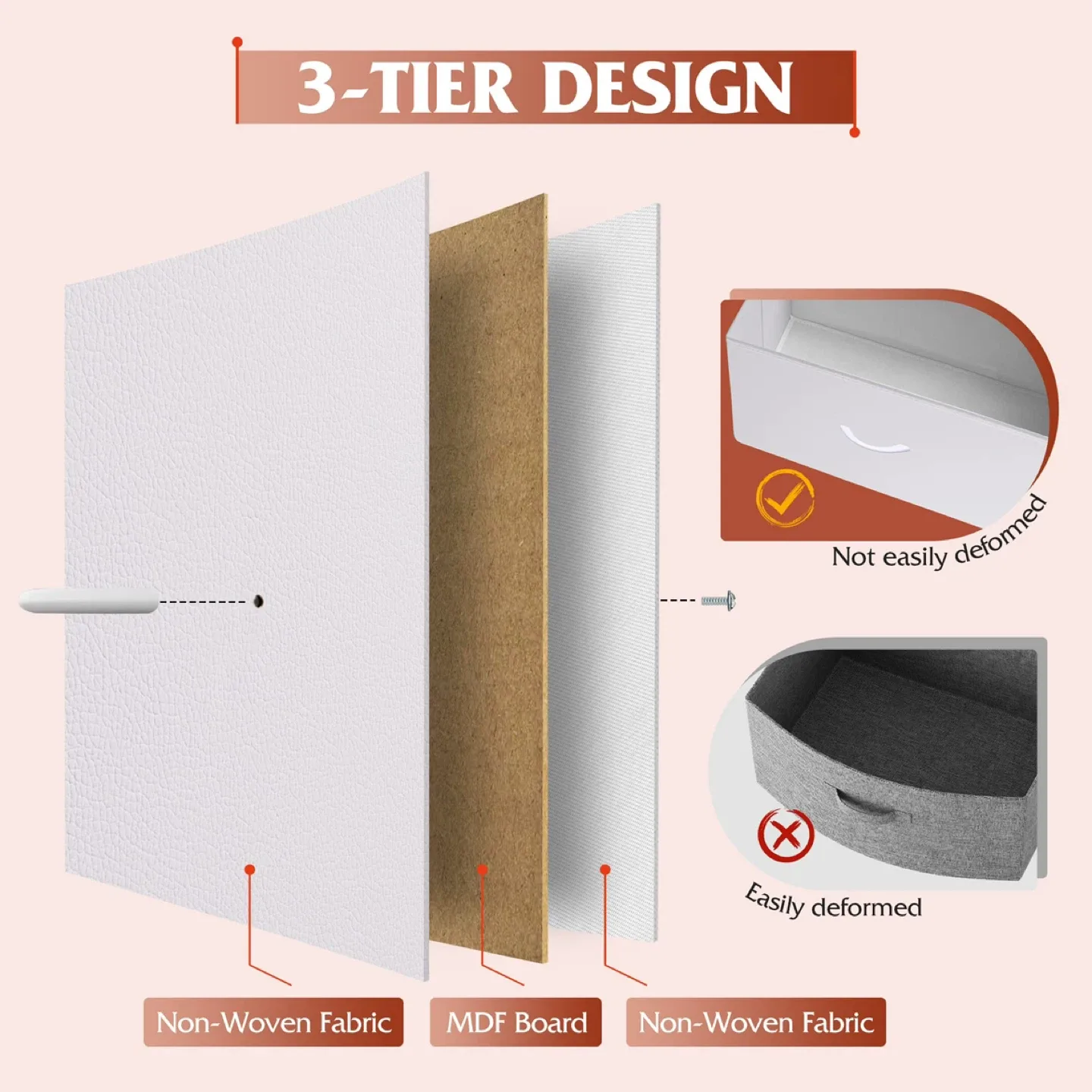 WLIVE Fabric Dresser for Bedroom with 10 Drawers image indicator(4)