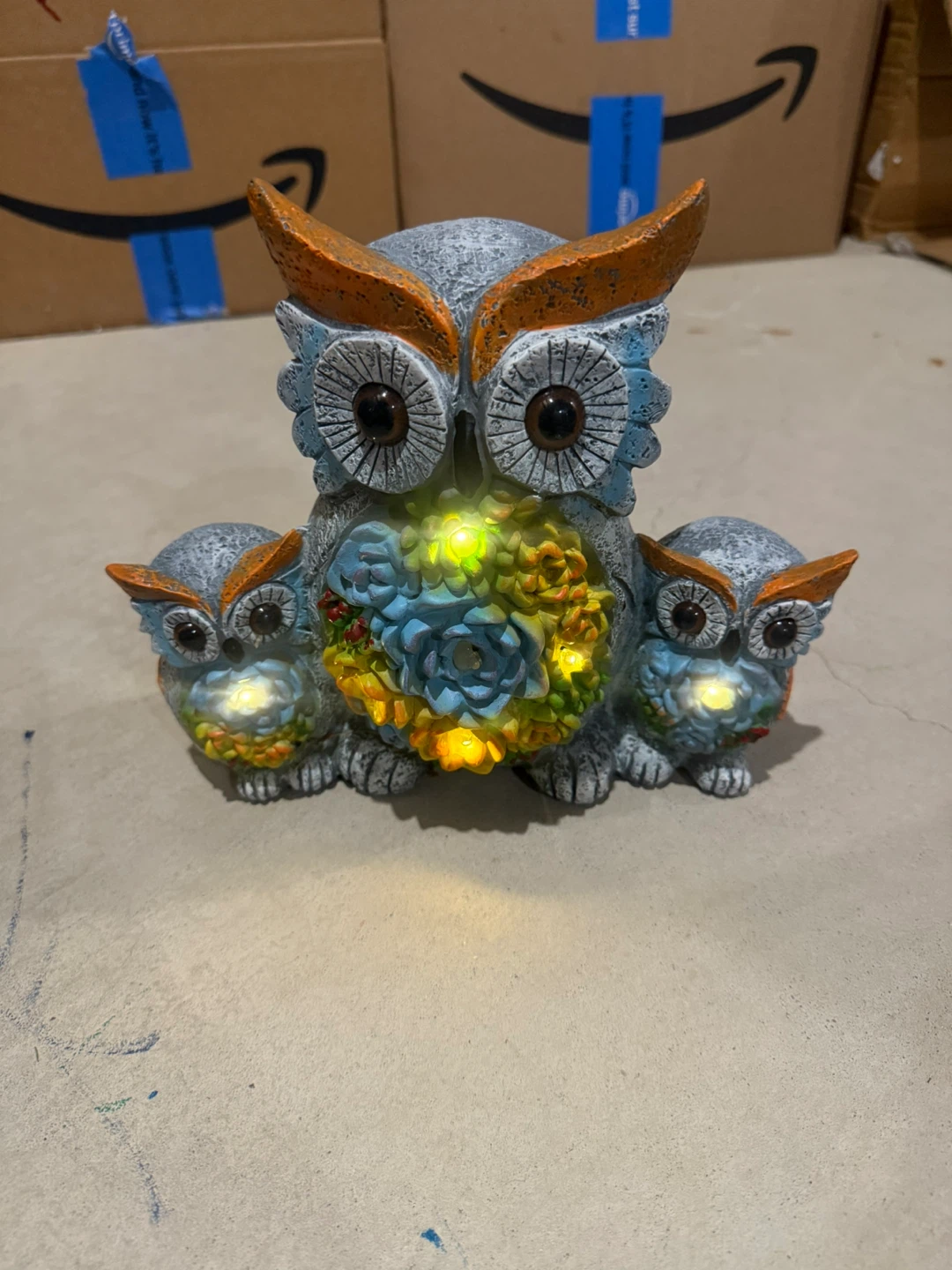 Solar Garden 12” Owl Family Decor with Light