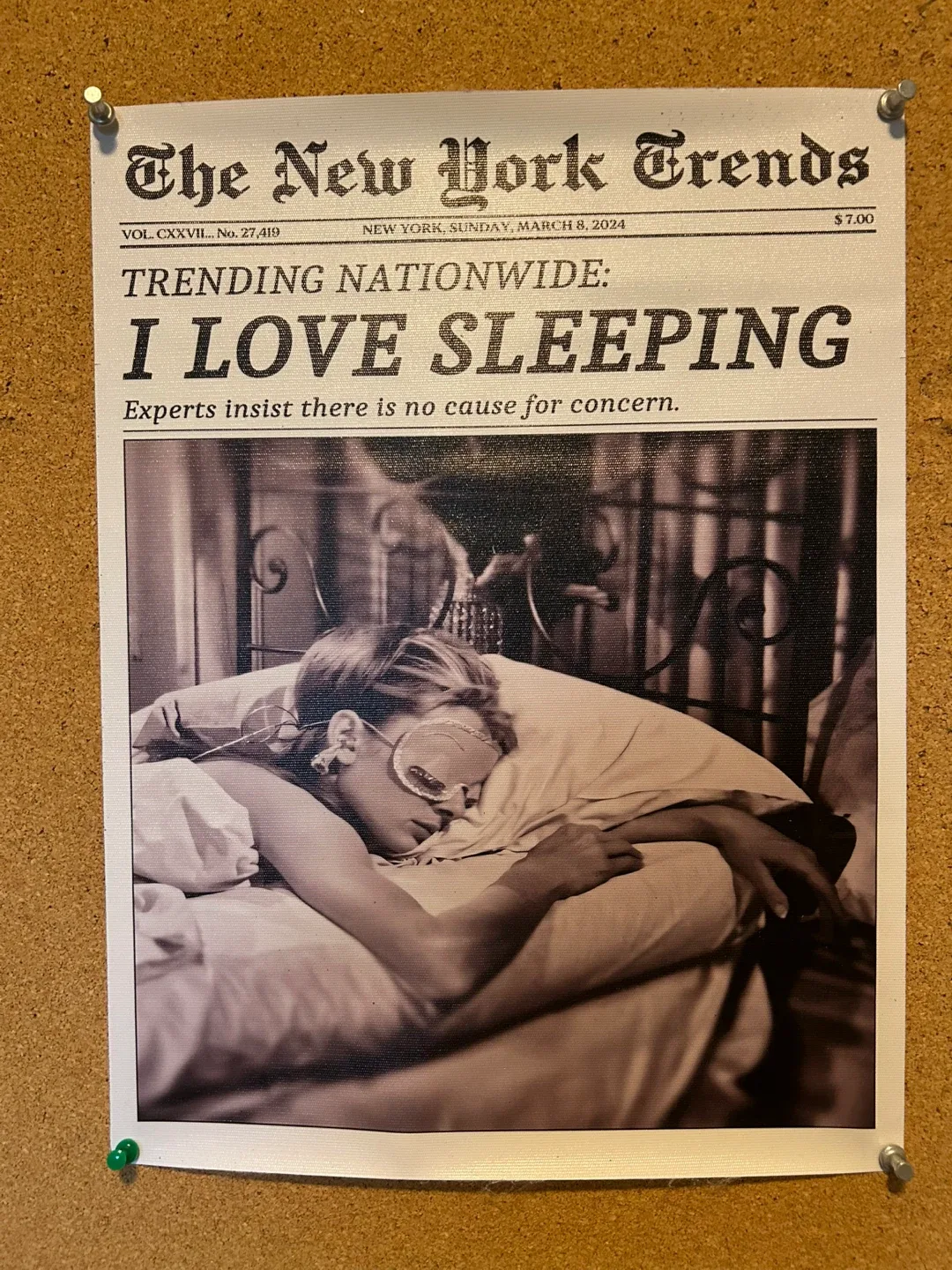 "The New York Trends" Wall Art - I Love Sleeping thumbnail