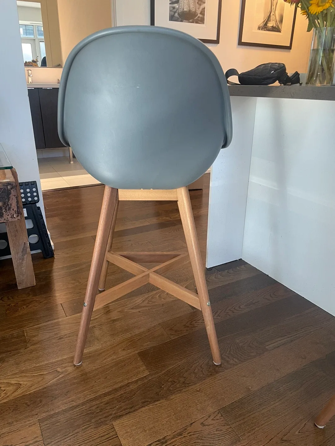 IKEA Franklin Bar Stool - Grey & Wood image indicator(2)