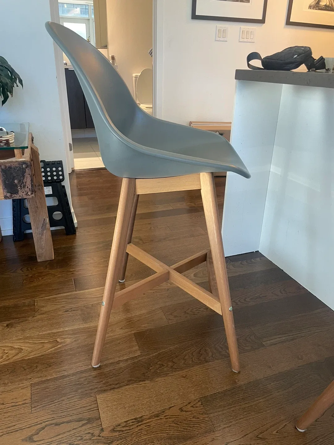 IKEA Franklin Bar Stool - Grey & Wood image indicator(3)