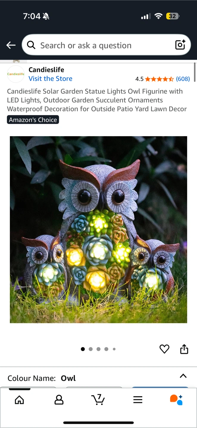 Solar Garden 12” Owl Family Decor with Light - photo 3