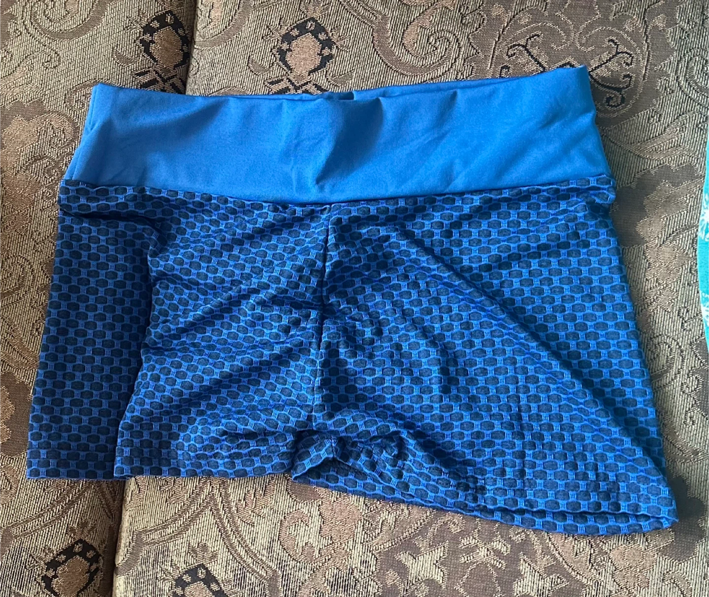Blue Patterned Shorts