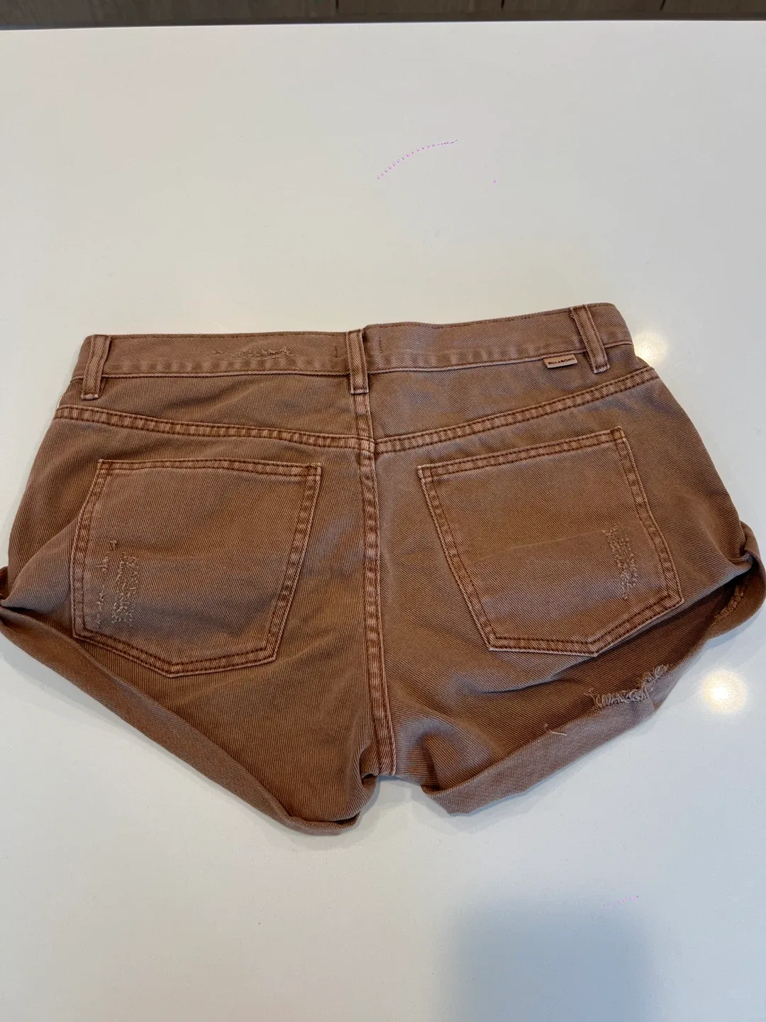 Billabong Brown Denim Shorts - Size 27 image indicator(4)