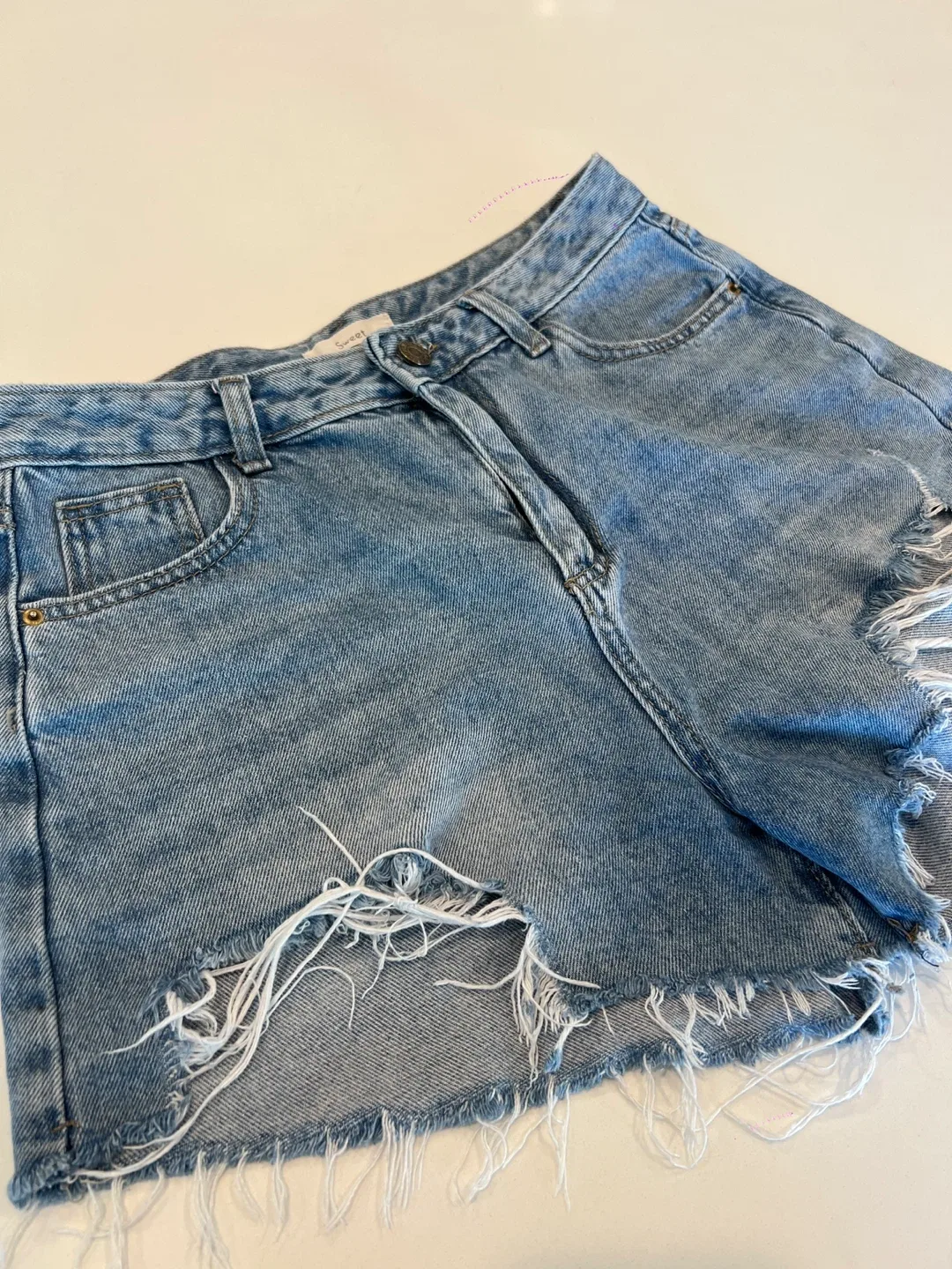 Sweet Denim Distressed Shorts image indicator(2)
