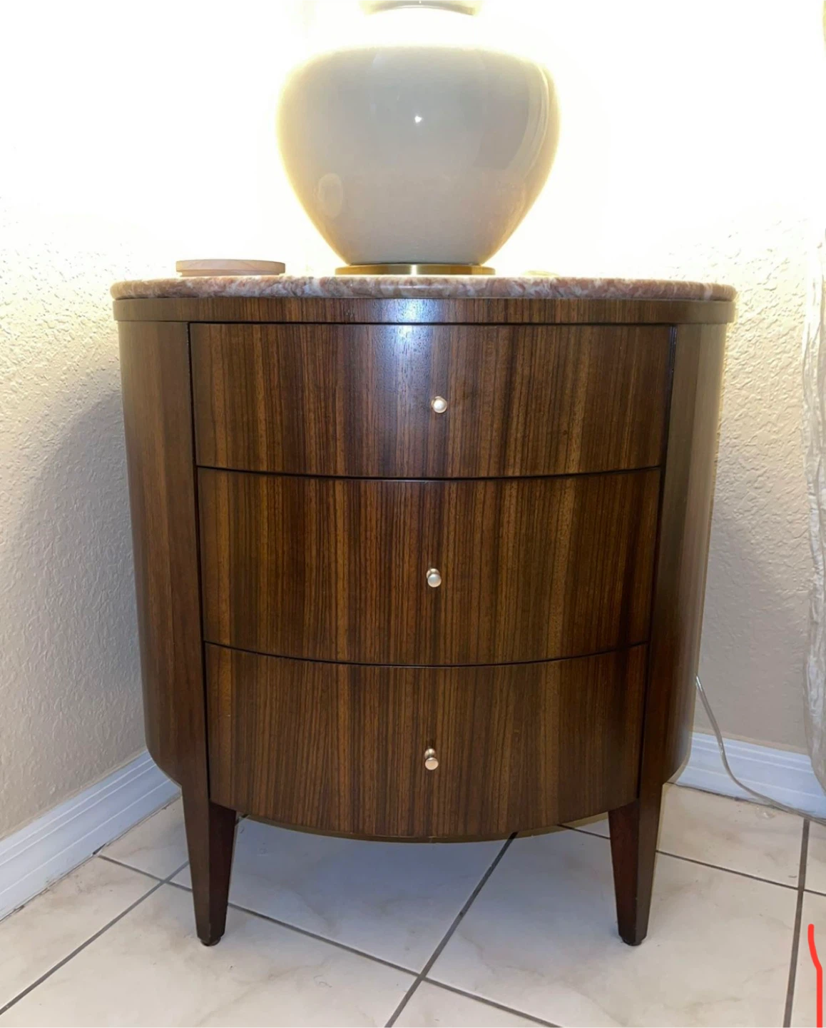 Ethan Allen Bromley Drum Table, Dark Sable