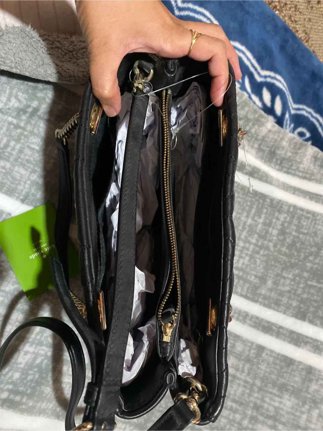 Kate Spade Black Leather Shoulder Bag image indicator(2)