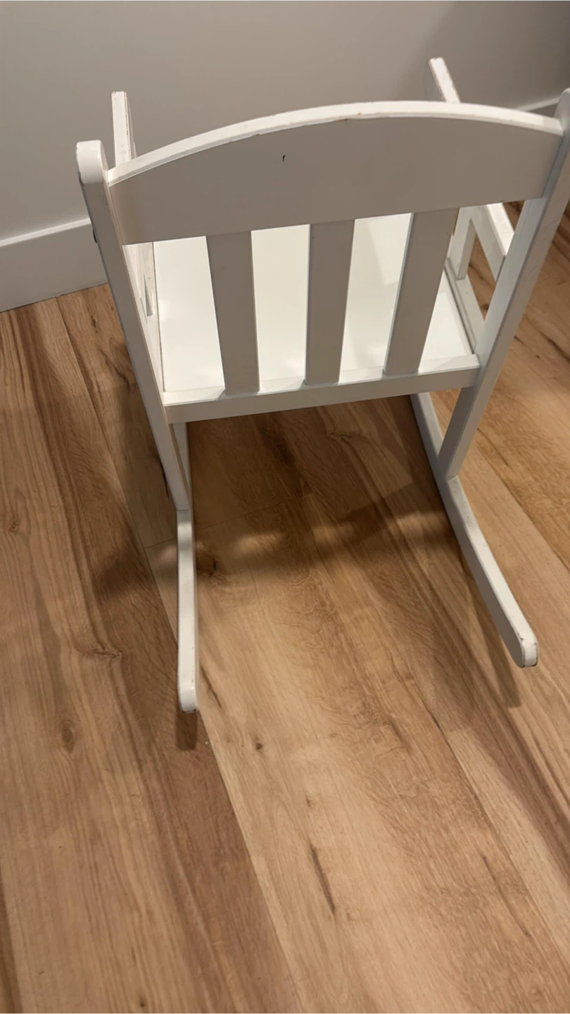 White Wooden Rocking Chair - photo 3