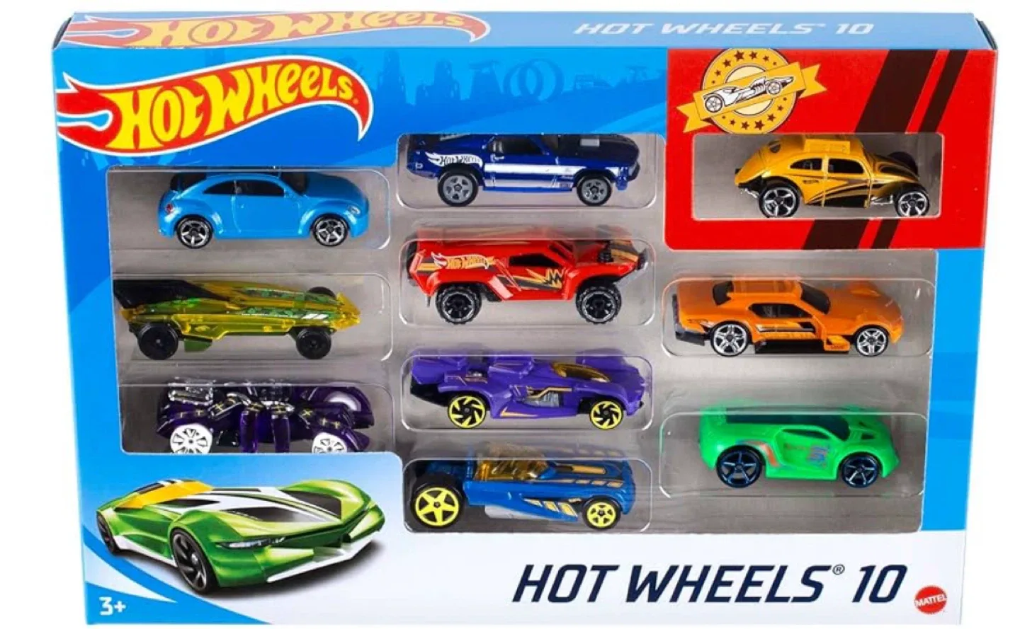 Hot Wheels 10-Car Pack - Ages 3+ 🧡