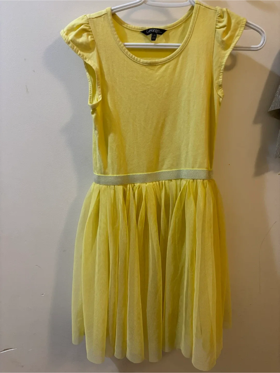 Girls' Silver Ruffle Skirt & Yellow Tulle Dress image indicator(2)