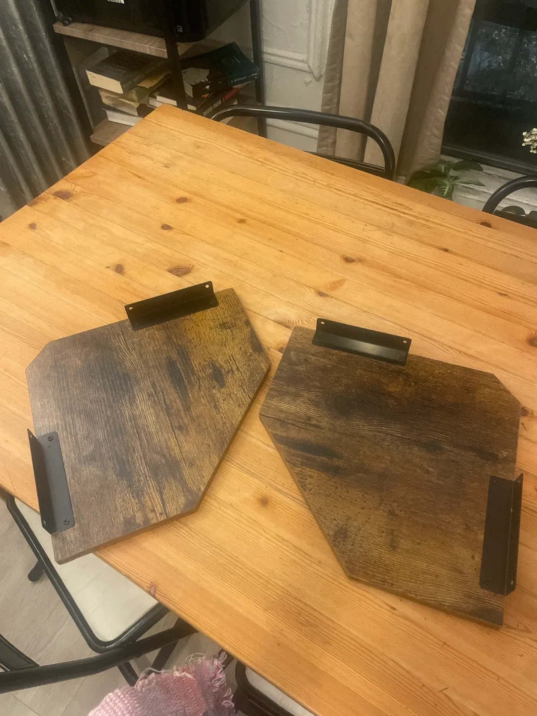 Set of 2 Wooden Shelves with Brackets + Screws image indicator(2)