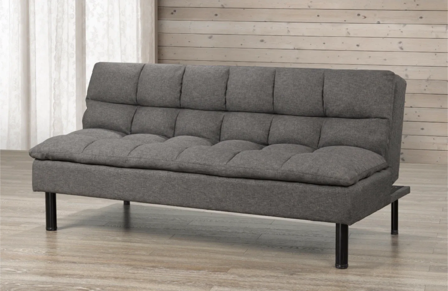 Convertible Grey Futon Sofa Bed thumbnail