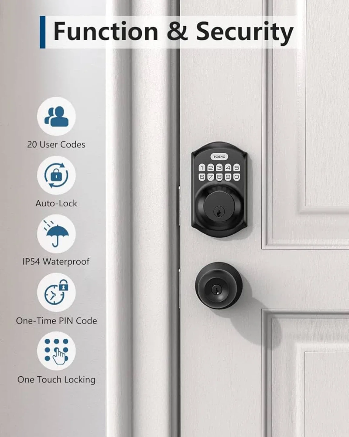 TECHO TEE001 Keypad Digital Deadbolt - Keyless Entry image indicator(4)