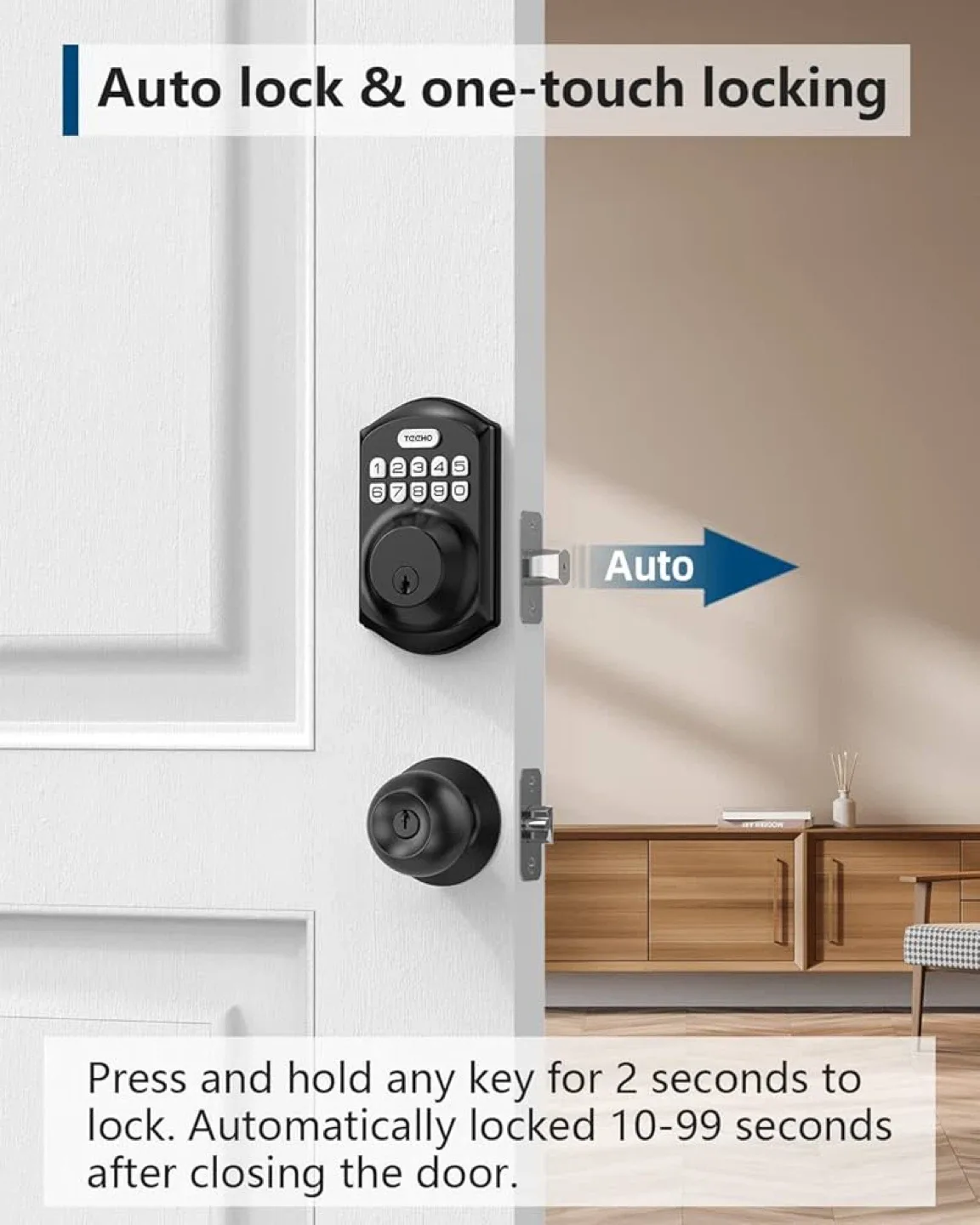 TECHO TEE001 Keypad Digital Deadbolt - Keyless Entry image indicator(3)