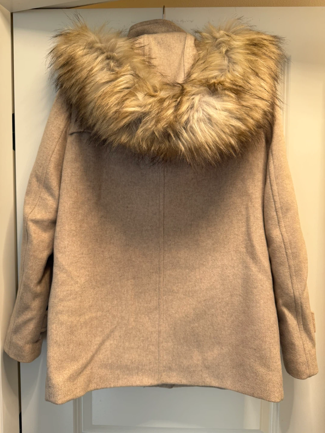Zara Woman wool blend Fur Hooded Coat - photo 2