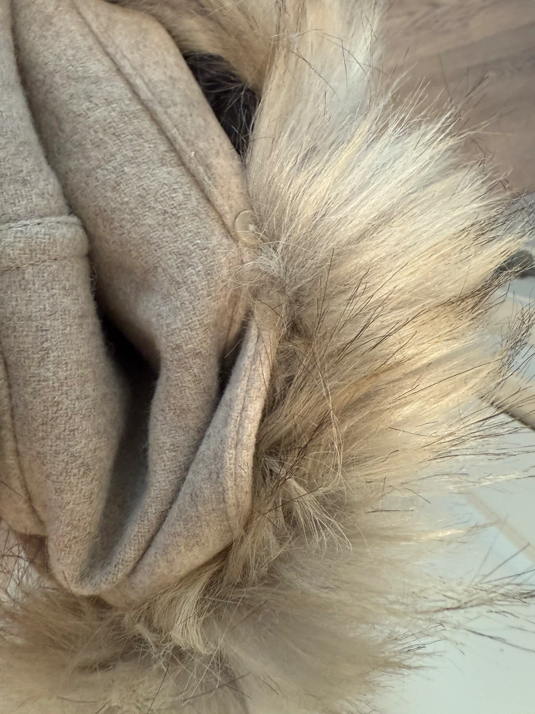 Zara Woman wool blend Fur Hooded Coat - photo 4