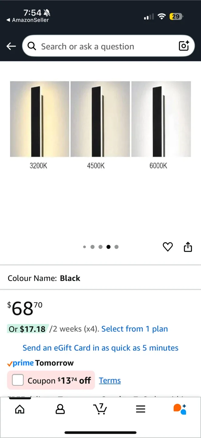 New in box! Modern 32in LED Indoor Wired Wall Sconce Light image indicator(2)