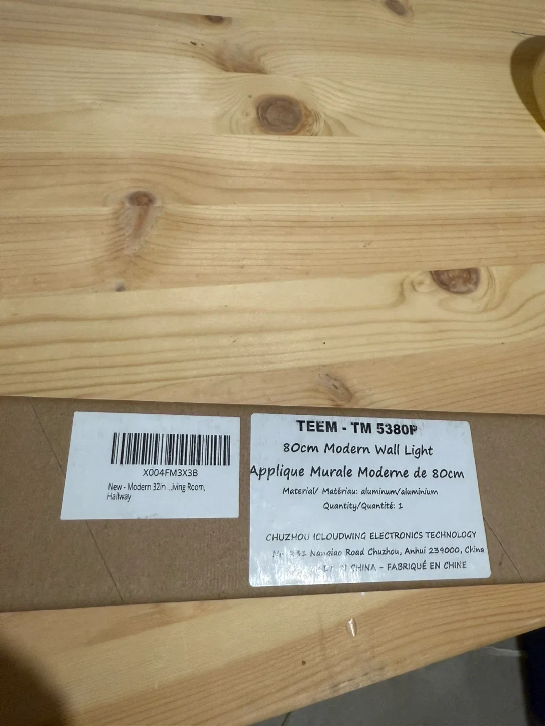 New in box! Modern 32in LED Indoor Wired Wall Sconce Light image indicator(8)