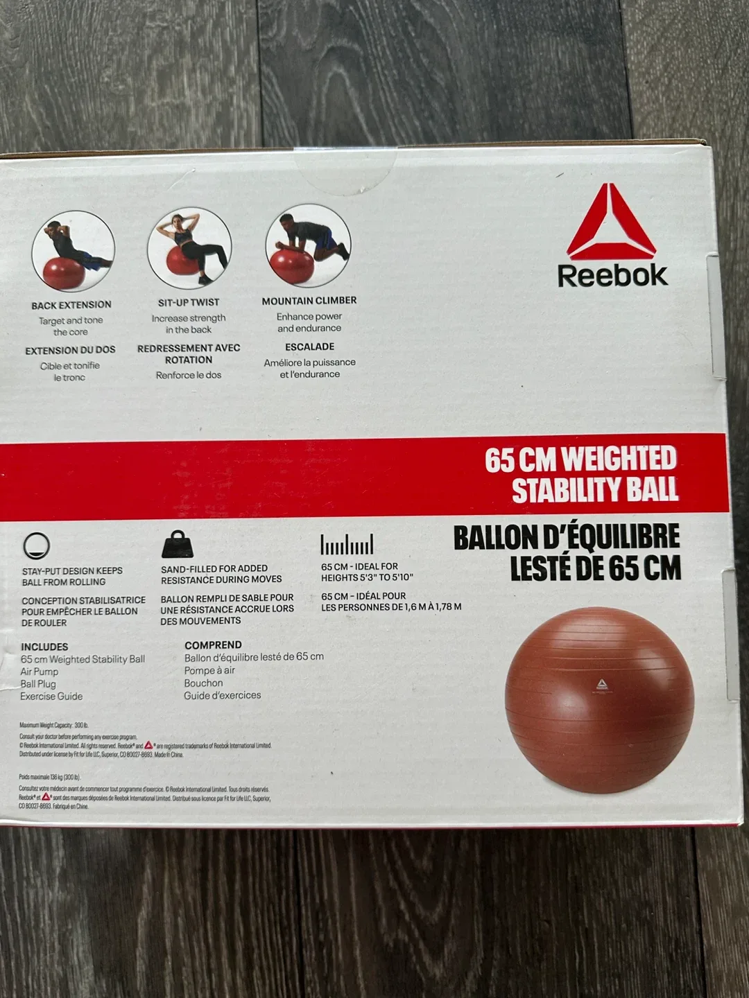 Reebok 65 cm Weighted Stability Ball image indicator(2)