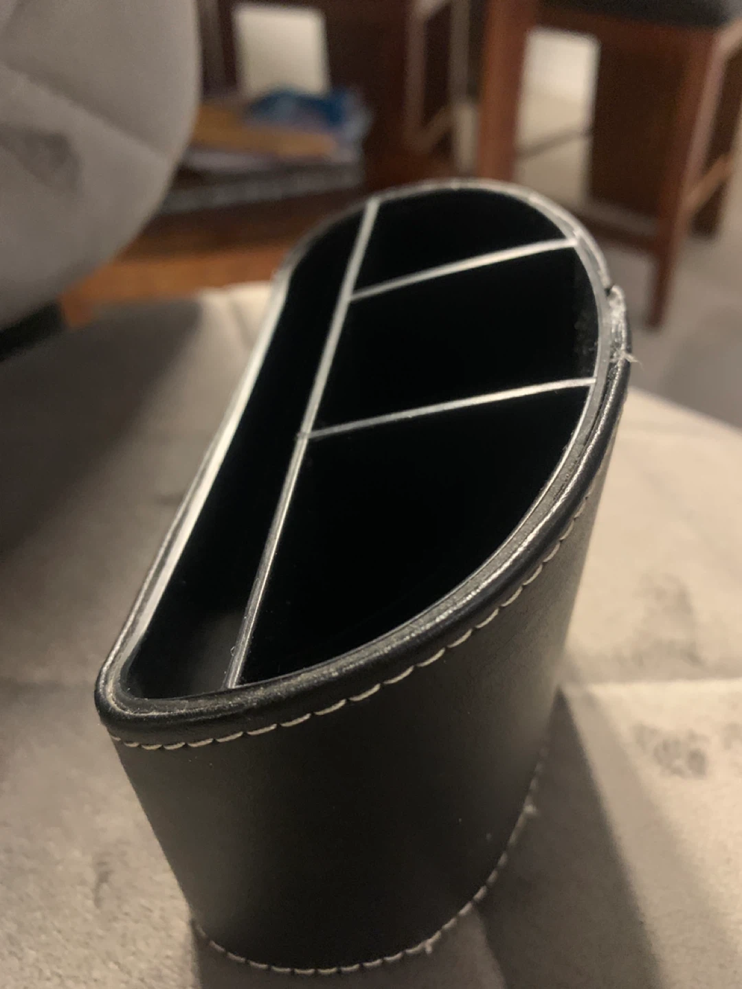 Black Leather pen  Holder/ desk organizer - photo 2
