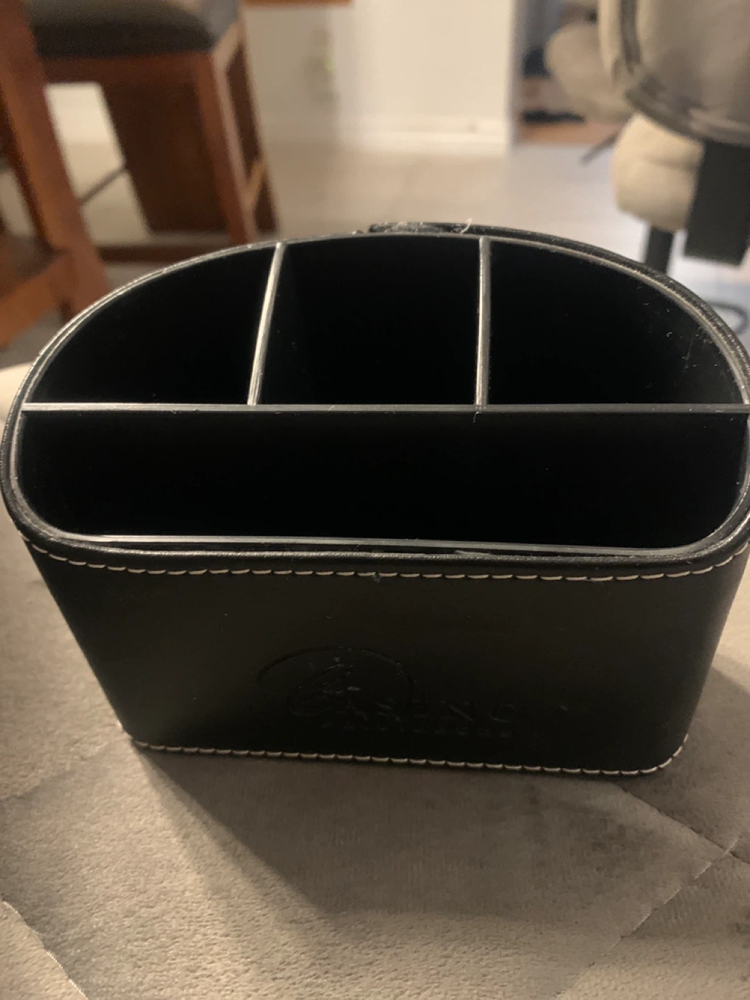 Black Leather pen  Holder/ desk organizer