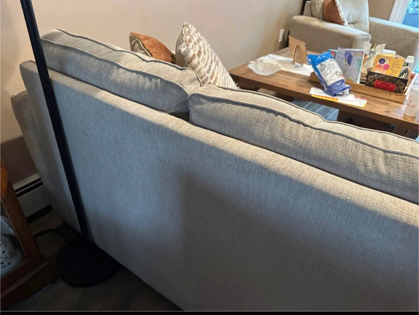 Beige Sectional Sofa with Pillows image indicator(5)