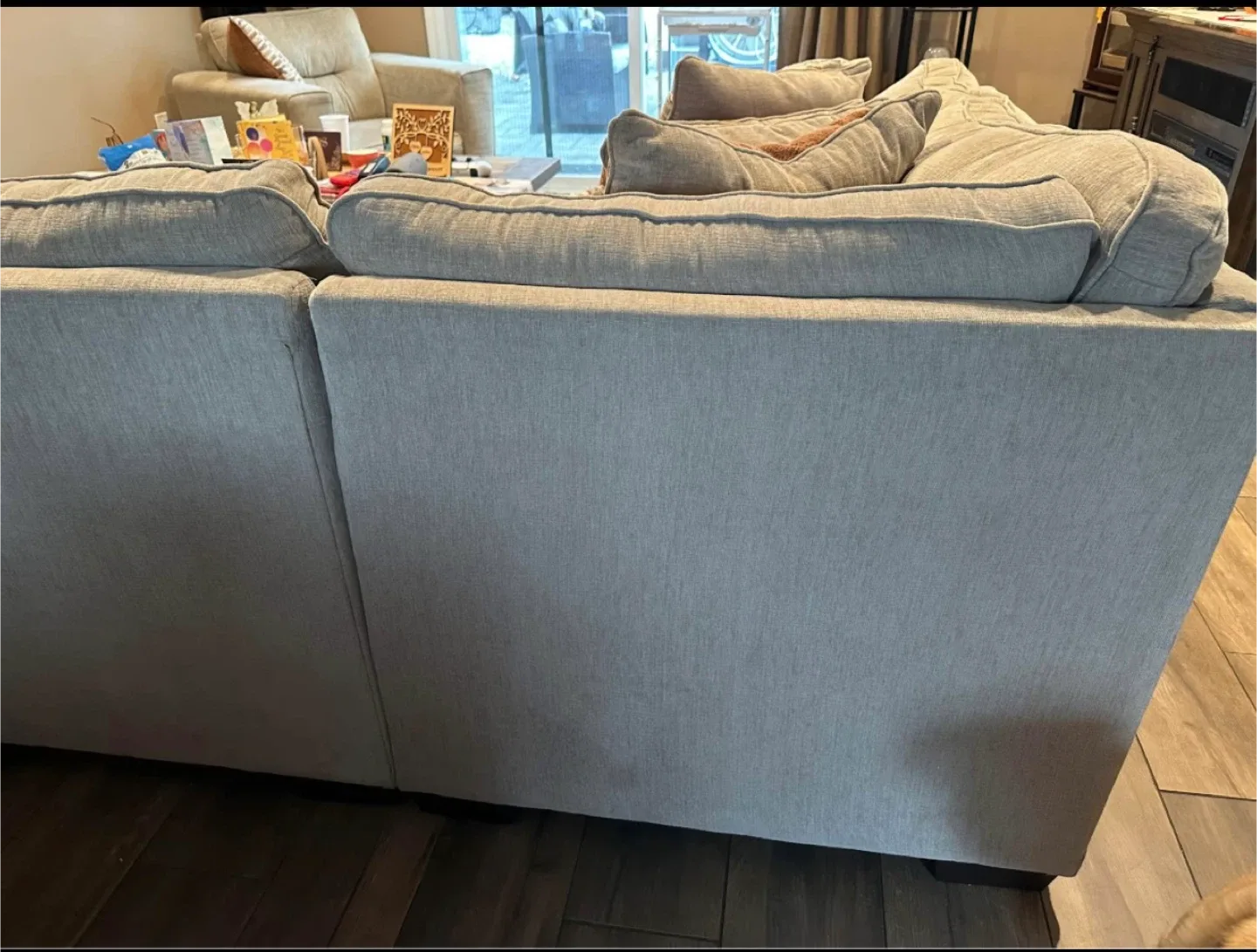 Beige Sectional Sofa with Pillows image indicator(4)