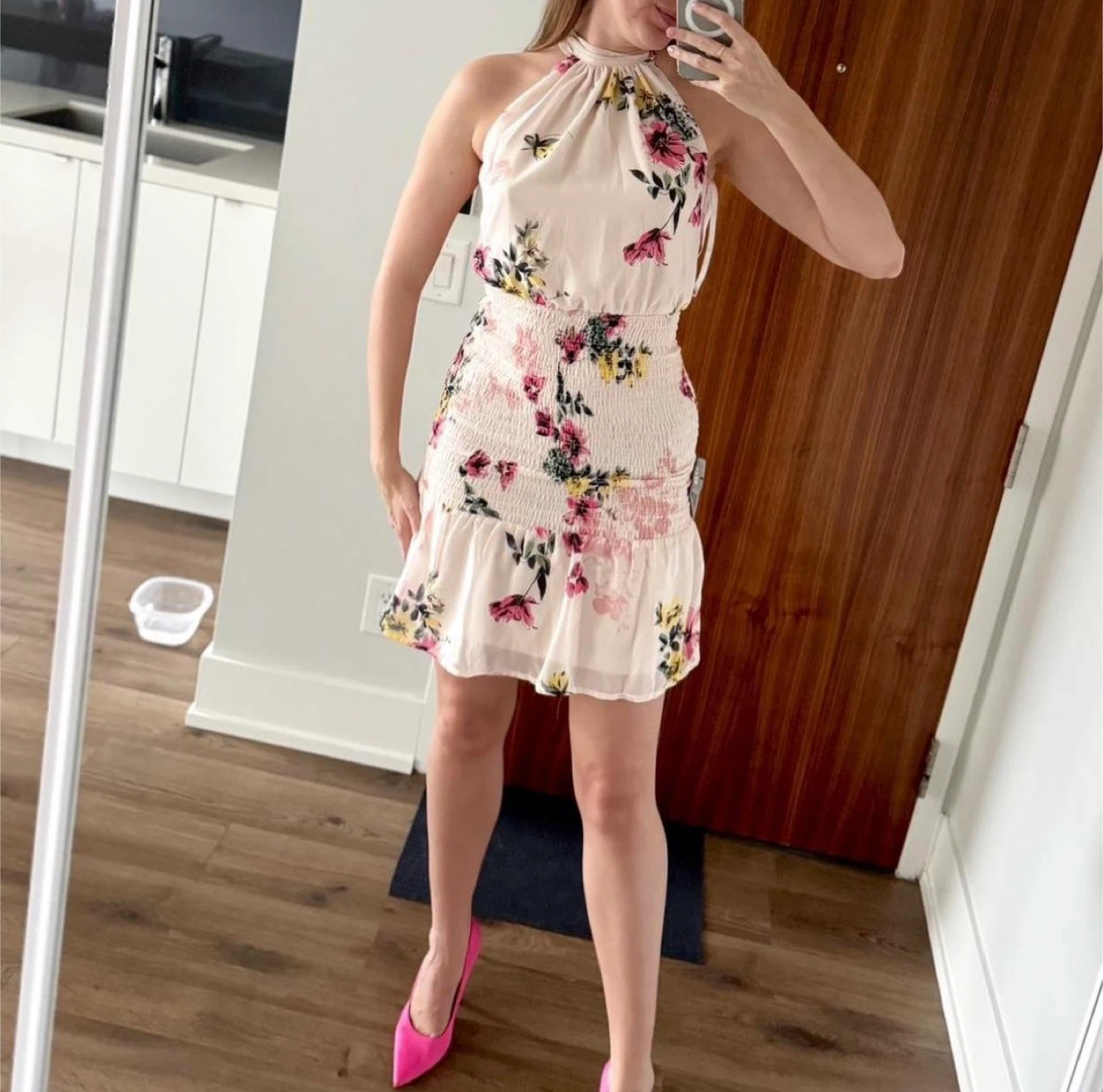 Floral Halter Mini Dress 💛NEW - photo 2