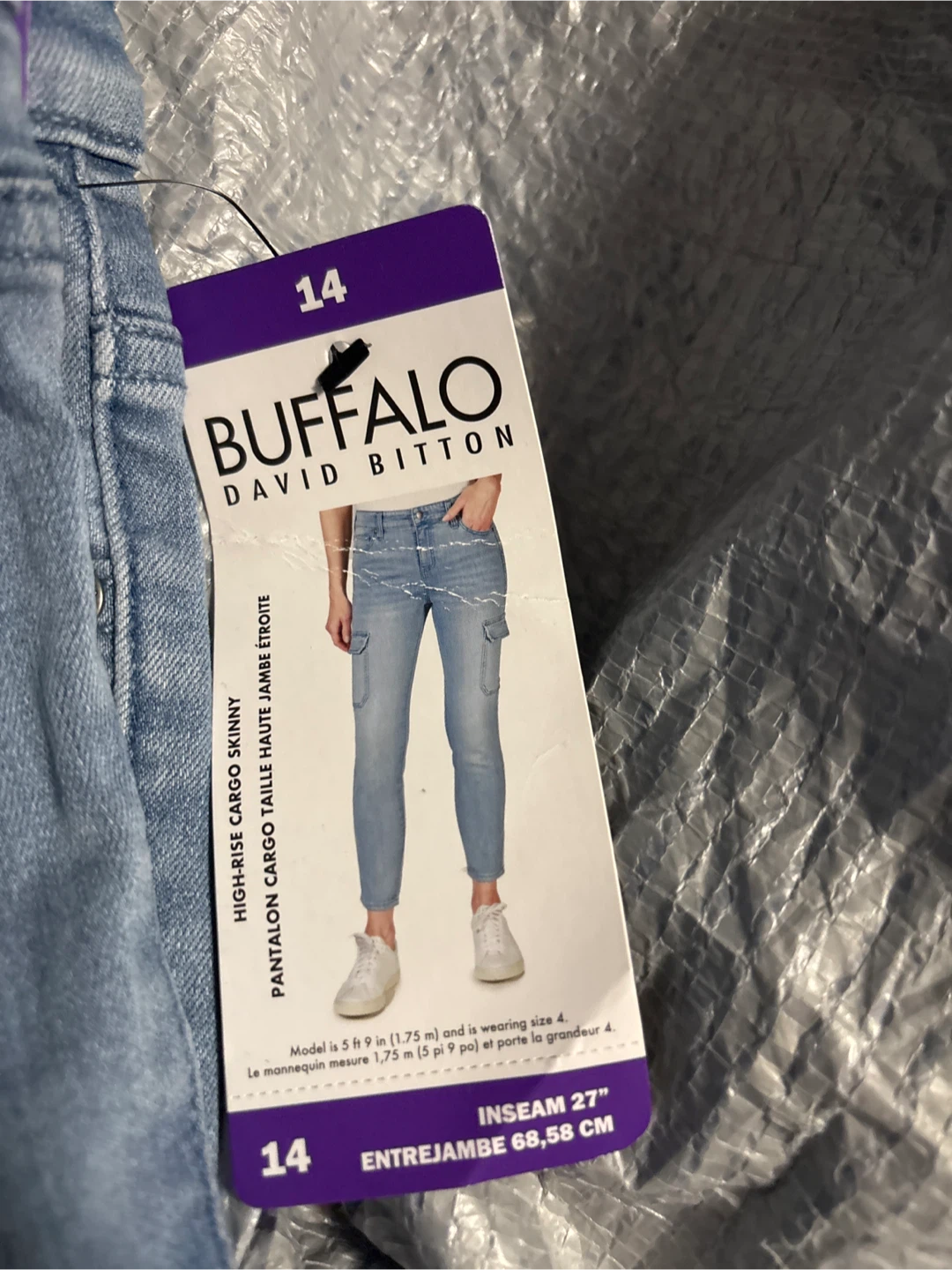 Buffalo David Bitton High-Rise Cargo Skinny Jeans - Size 14 - photo 2