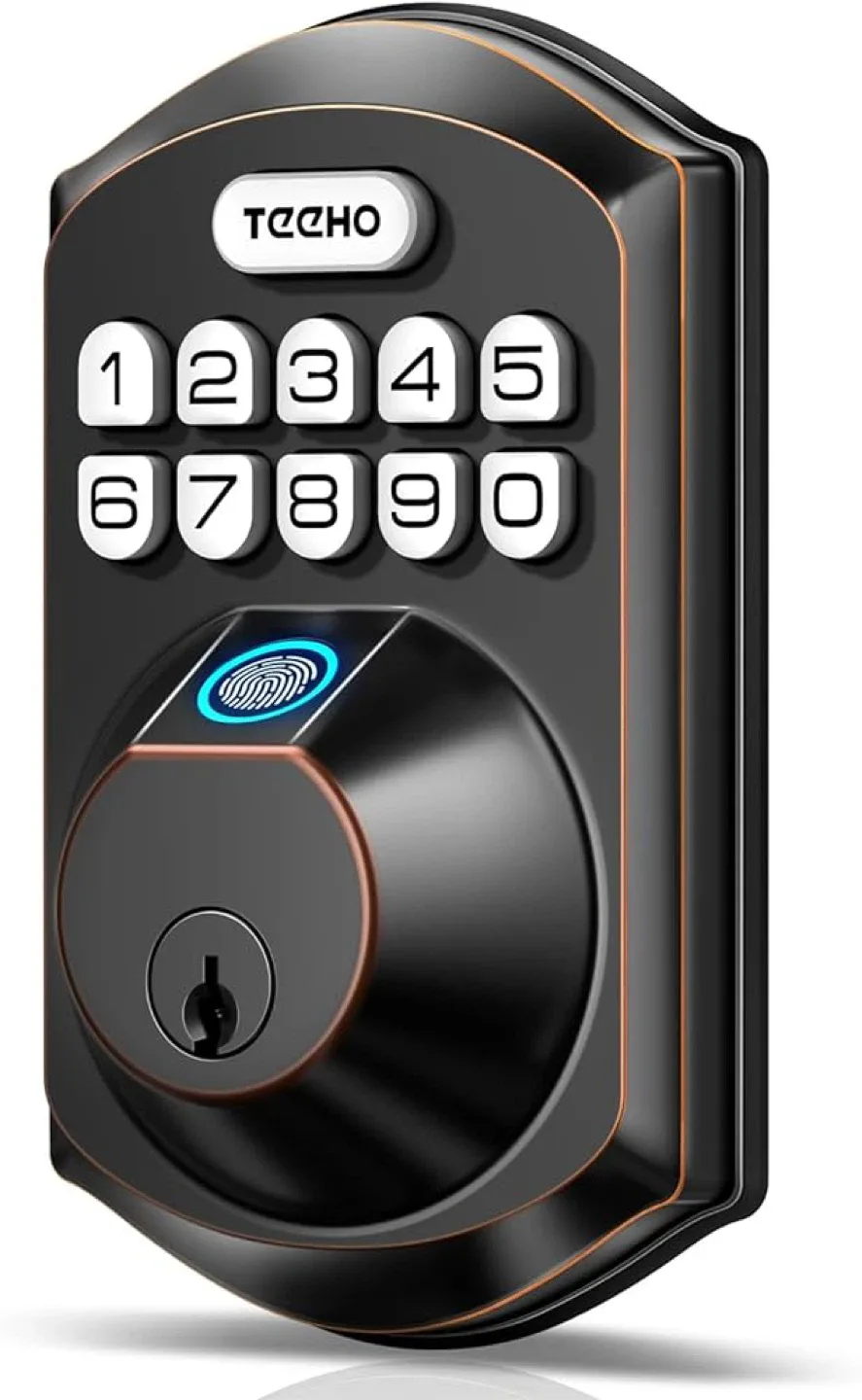 TEEHO TEE002 Digital Fingerprint Keypad Deadbolt with Lever image indicator(2)